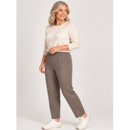 Pantalones, Vaqueros y Leggins	 Pantalón liso para mujer con goma