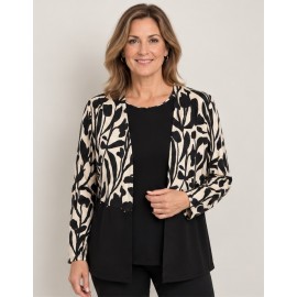 Camiseta efecto doble estampada mujer