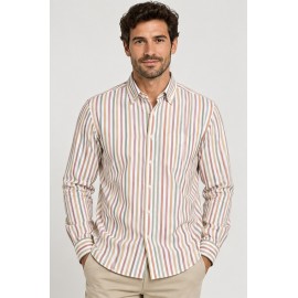 Camisa rayas hombre manga larga
