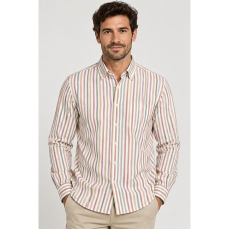 Camisa rayas hombre manga larga
