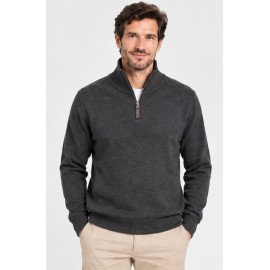 Jersey punto media cremallera hombre