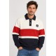 Sudadera tricolor hombre cuello polo