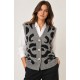 Chaleco punto Animal Print mujer