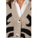 Chaleco punto Animal Print mujer