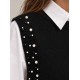 Chaleco perlas+blusa mujer