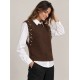 Chaleco perlas+blusa mujer
