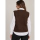 Chaleco perlas+blusa mujer