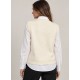 Chaleco perlas+blusa mujer