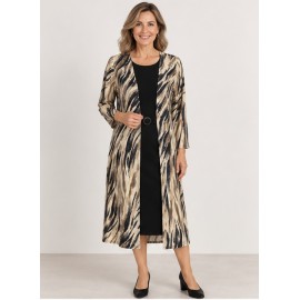Vestido efecto doble mujer