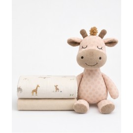 Set peluche Jirafa + gasas bebé Interbaby