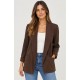 Blazer lisa bolsillos mujer