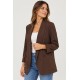 Blazer lisa bolsillos mujer
