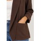 Blazer lisa bolsillos mujer