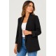 Blazer lisa bolsillos mujer