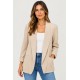 Blazer lisa bolsillos mujer