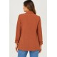 Blazer lisa bolsillos mujer
