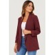 Blazer lisa bolsillos mujer