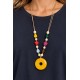 Camiseta manga fruncida+collar mujer