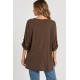 Camiseta manga fruncida+collar mujer