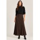 Falda lisa midi mujer