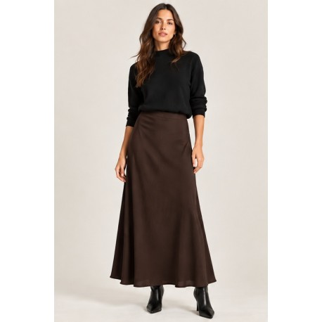 Falda lisa midi mujer