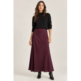 Falda lisa midi mujer