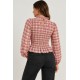 Blusa frunces manga larga mujer