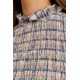 Blusa frunces manga larga mujer