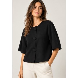 Chaqueta punto botones mujer