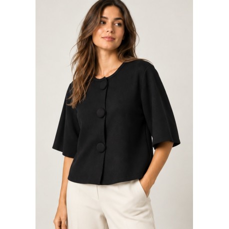 Chaqueta punto botones mujer
