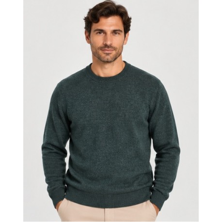 Jersey punto cuello caja hombre