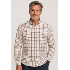 Camisas	 Camisa viyela hombre cuadros beige