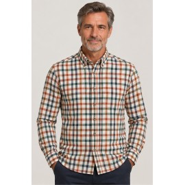 Camisa manga larga viyela hombre cuadros