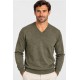Jersey punto cuello pico hombre