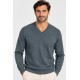 Jersey punto cuello pico hombre