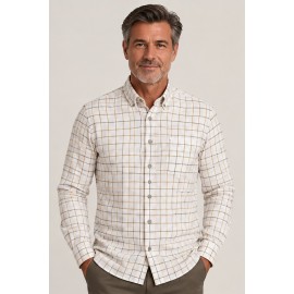 Camisa hombre cuadros manga larga viyela