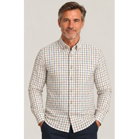 Camisa manga larga hombre cuadros