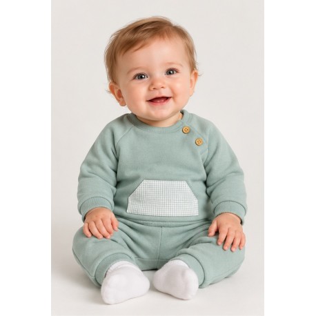Conjunto felpa bolsillos bebé Babidu