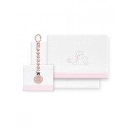 Tríptico cuna+broche coralina Elefante