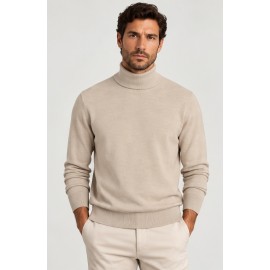 Jersey punto cuello cisne hombre