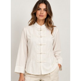 Blusa cuello mao mujer