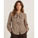 Blusas y Camisas	 Blusa lazo cuadros mujer