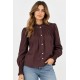 Blusa frunces mujer manga larga