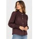 Blusa frunces mujer manga larga