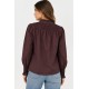 Blusa frunces mujer manga larga