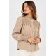 Blusa frunces mujer manga larga