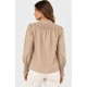 Blusa frunces mujer manga larga