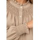 Blusa frunces mujer manga larga