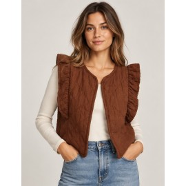 Chaleco acolchado mujer volantes