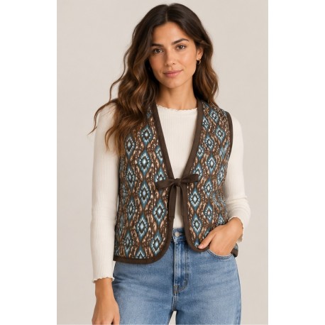 Chaleco estampado mujer